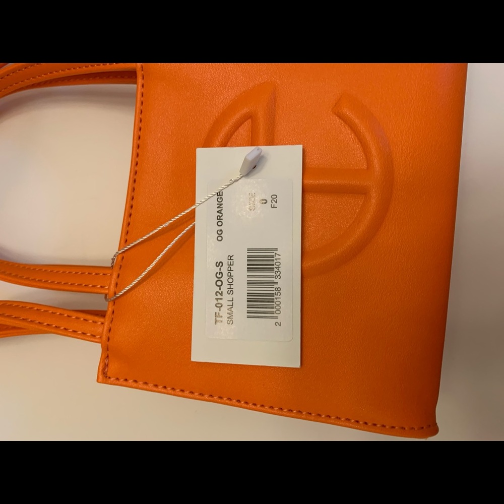 NEW!  telfar small shopping bag in orange. - Picture 7 of 9